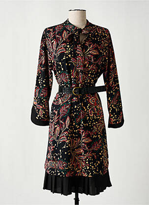 Robe mi-longue manches longues manches longues noir K-DESIGN femme
