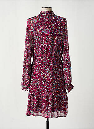 Robe mi-longue imprimé fantaisie manches longues violet TRAMONTANA femme