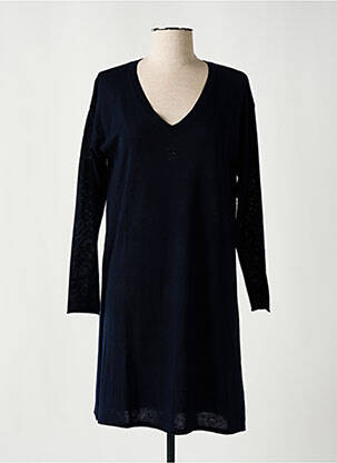 Robe pull coupe droite manches longues bleu DIPLODOCUS femme