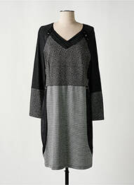 Robe mi-longue manches longues manches longues gris FRANCE RIVOIRE femme