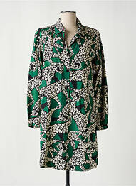 Robe courte manches longues manches longues vert DIPLODOCUS femme
