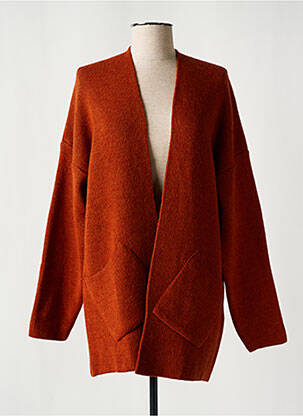 Gilet manches longues resserrée sur le bas orange SIGNE NATURE femme