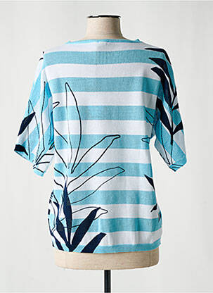Pull maille souple et aérée manches courtes bleu RABE femme
