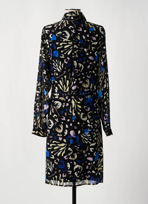 Robe mi-longue coupe fluide manches longues noir TRAMONTANA femme