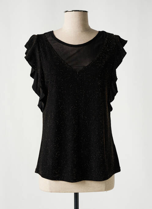 Top stretch manches courtes noir CREAM femme
