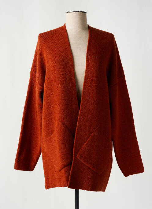 Gilet manches longues orange SIGNE NATURE pour femme