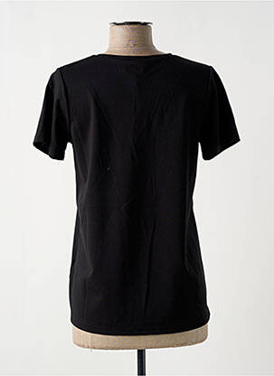 Top coupe fluide manches courtes noir LEO & UGO femme