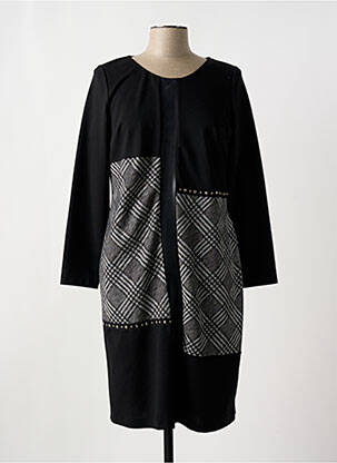 Robe mi-longue manches longues manches longues noir FRANCE RIVOIRE femme