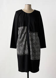 Robe mi-longue manches longues manches longues noir FRANCE RIVOIRE femme