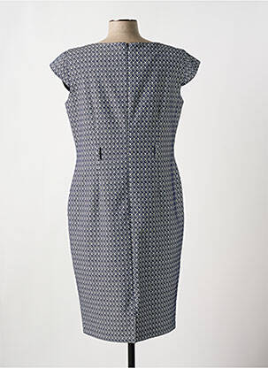 Robe mi-longue imprimé fantaisie manches courtes bleu ESTEL COLLECTION femme