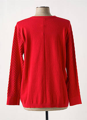 Pull col v manches longues rouge SCORZZO femme