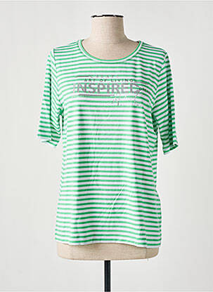 T-shirt sérigraphie avec strass manches courtes vert RABE femme