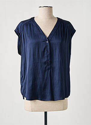 Blouse manches courtes manches courtes bleu ANDAM femme