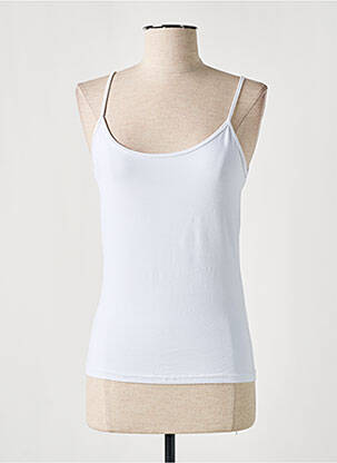 Top tissage jersey fines bretelles blanc RENDEZ-VOUS femme