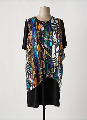 Robe mi-longue manches courtes manches courtes noir GREGORY PAT femme