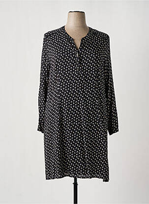 Robe mi-longue coupe fluide manches longues noir PAUSE CAFE femme