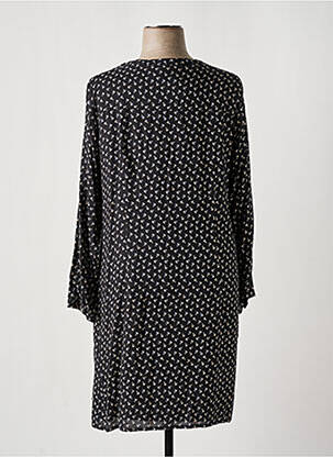 Robe mi-longue coupe fluide manches longues noir PAUSE CAFE femme