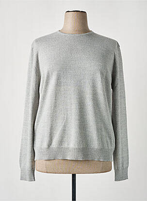 Pull tissage chiné manches longues gris DANEVA femme