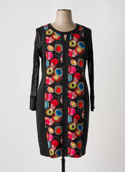 Robe mi-longue noir PAUSE CAFE pour femme