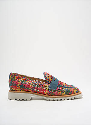 Mocassins tissage satiné talon plat jusqu'à 3cm bleu BRUNATE femme
