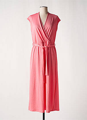 Robe longue manches courtes manches courtes rose GARCIA femme