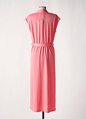 Robe longue manches courtes manches courtes rose GARCIA femme
