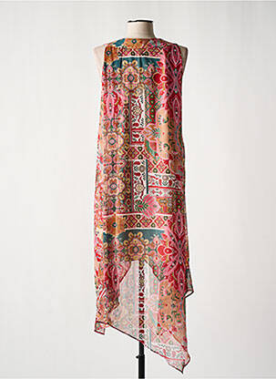 Robe mi-longue coupe fluide sans manche rouge LPB femme