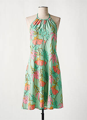 Robe mi-longue imprimé fleurs sans manche vert MOLLY BRACKEN femme