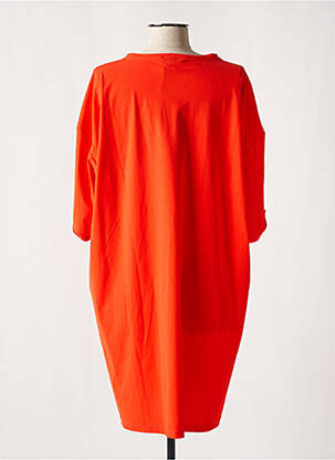 Robe mi-longue manches courtes manches courtes orange EVA KAYAN femme