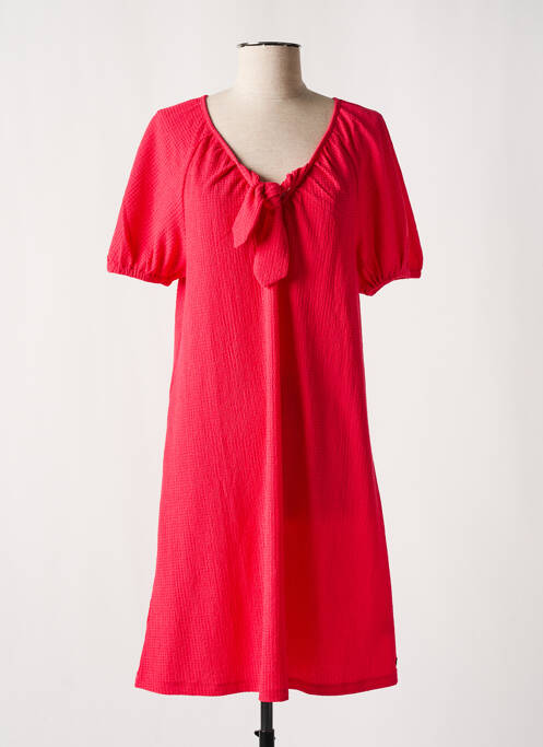 Robe mi-longue manches courtes manches courtes rouge GARCIA femme