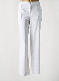 Pantalon chino tissage popeline taille normale blanc EVA KAYAN femme