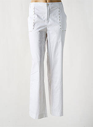 Pantalon chino tissage popeline taille normale blanc EVA KAYAN femme