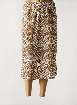 Jupe mi-longue taille haute beige GARCIA femme