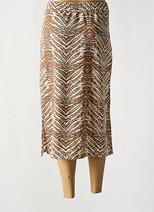Jupe mi-longue taille haute beige GARCIA femme