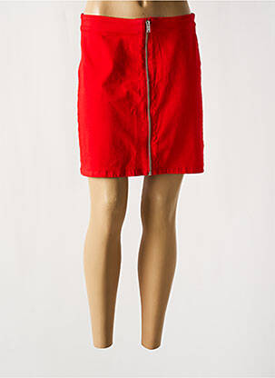 Jupe courte coupe droite rouge LPB femme