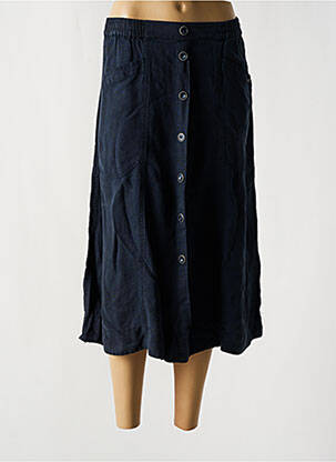 Jupe mi-longue coupe évasée bleu GEISHA femme