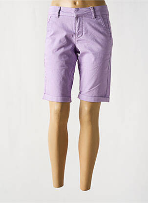 Bermuda fermeture zippée sous rabat avec crochet taille normale violet CREAM femme