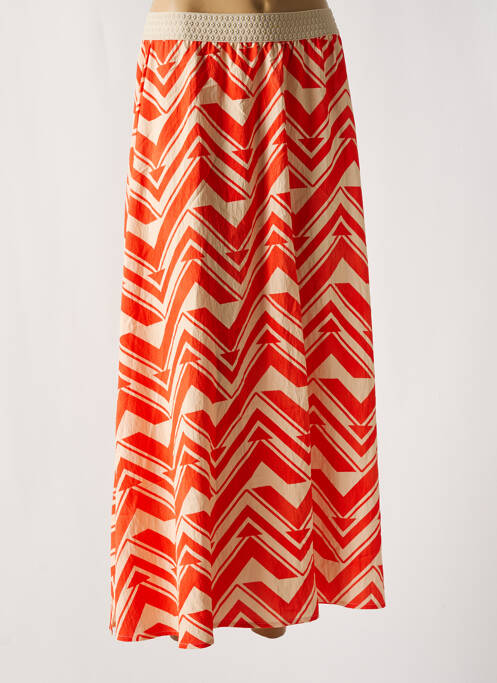 Jupe longue tissage crêpe orange GEISHA femme