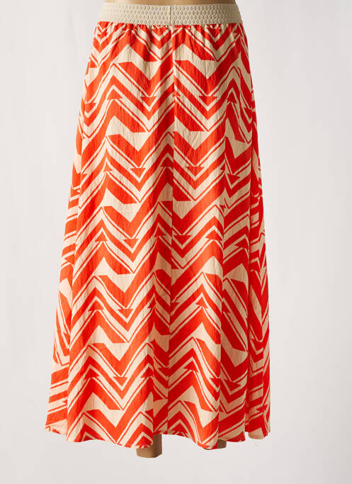 Jupe longue tissage crêpe orange GEISHA femme