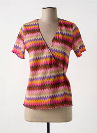 Gilet cache-cœur coupe cintrée rose GEISHA femme
