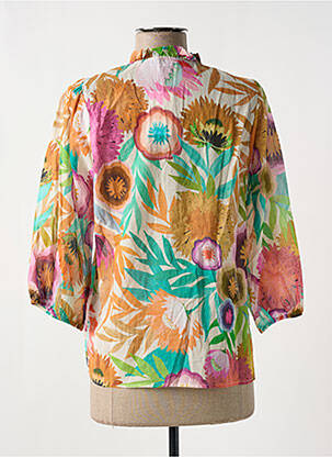 Chemisier imprimé fleurs manches 3/4 vert GEISHA femme