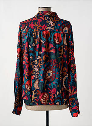 Chemisier imprimé fantaisie manches longues bleu GEISHA femme