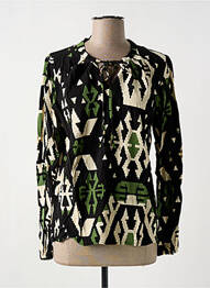 Blouse imprimé fantaisie manches longues noir GEISHA femme