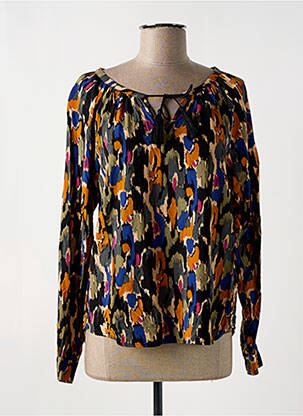 Blouse tissage popeline manches longues noir LOLA ESPELETA femme