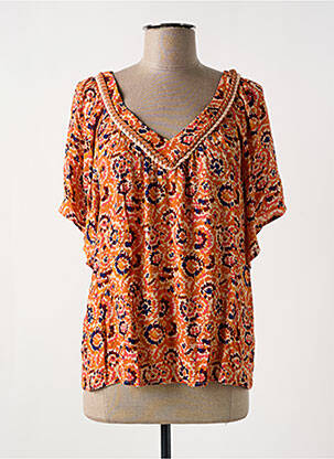 Blouse imprimé fleurs manches 3/4 orange LOLA ESPELETA femme