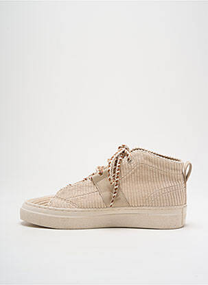 Baskets bout rond talon plat jusqu'à 3cm beige ARMISTICE femme