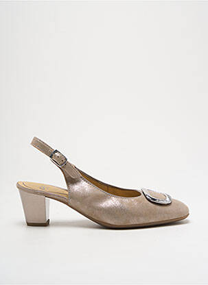 Sandales/nu pieds tissage satiné talon de 4 à 6cm beige ARA femme
