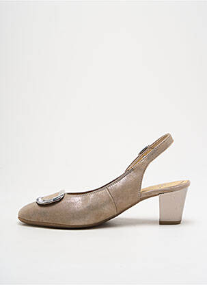 Sandales/nu pieds tissage satiné talon de 4 à 6cm beige ARA femme