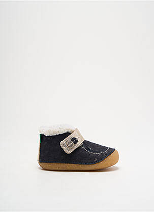 Bottillons fermeture scratch bout rond bleu KICKERS fille
