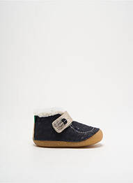 Bottillons fermeture scratch bout rond bleu KICKERS fille